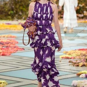 ulla johnson SERAFINA GOWN sz 4 (cassis blur colorway)